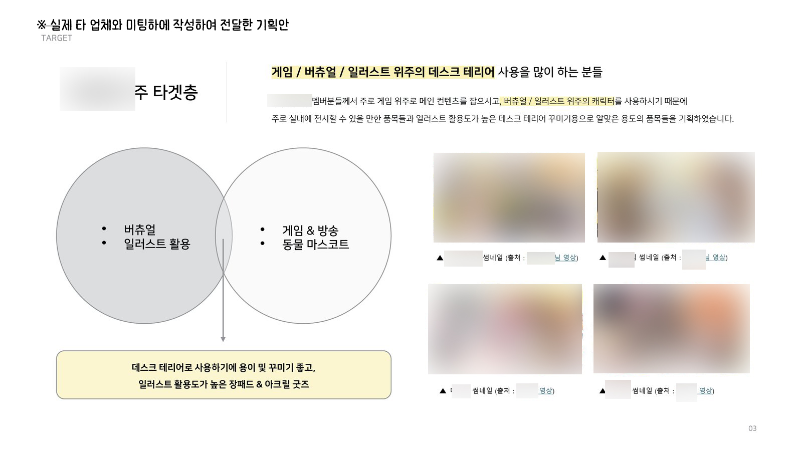 기획안 예시 - 타겟층 분석
